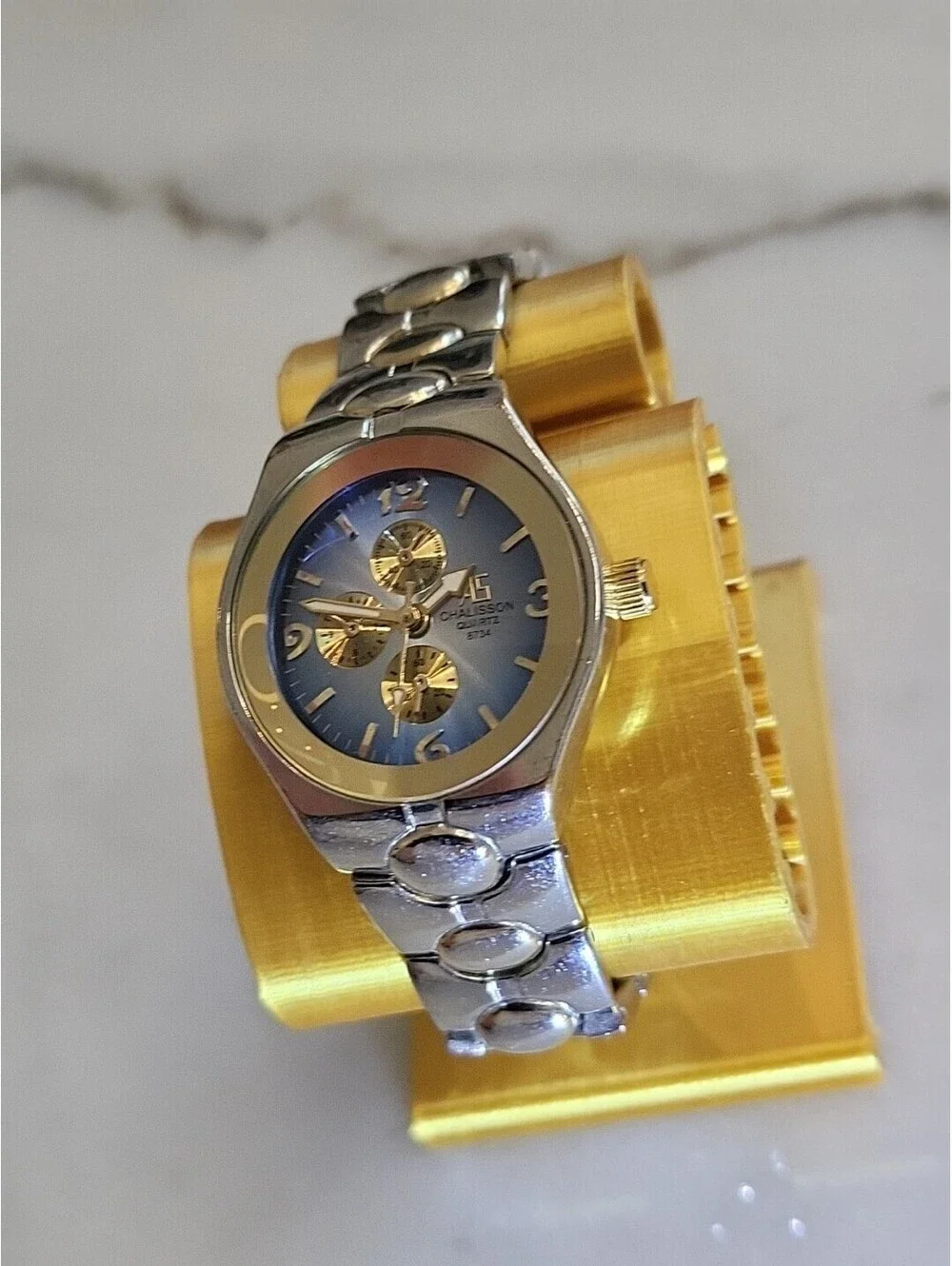 Vtg Chalisson Womans Watch New Battery 28mm 6.25